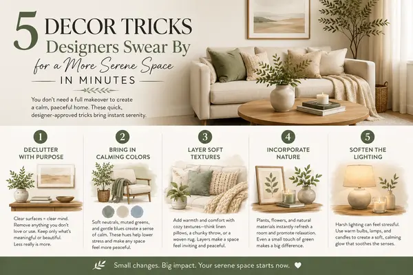 5 Decor Tricks Designers Swear By for a More Serene Space in Minutes