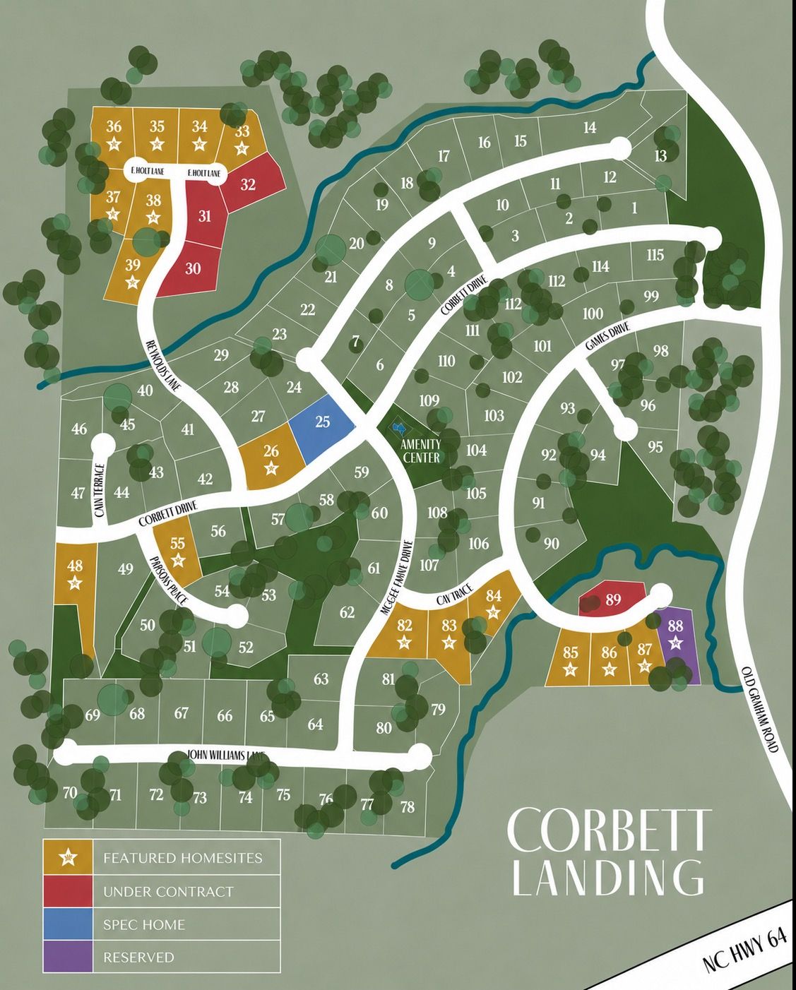 Triangle Corbett landing map