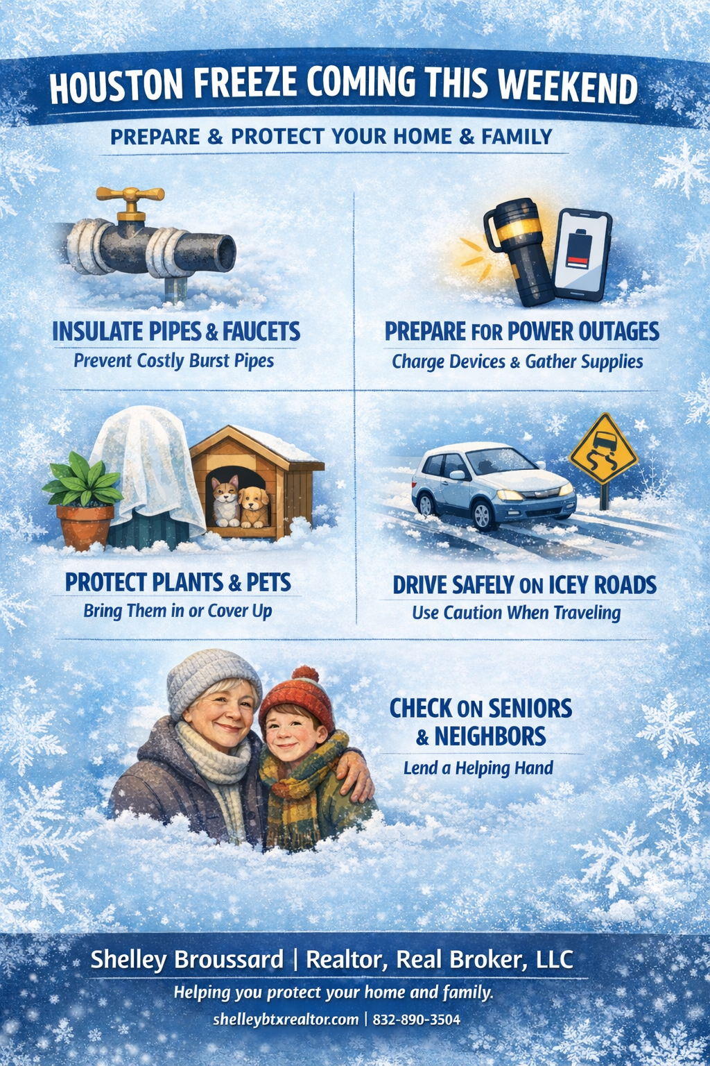 Flyer with tips to prepare for a Houston freeze.