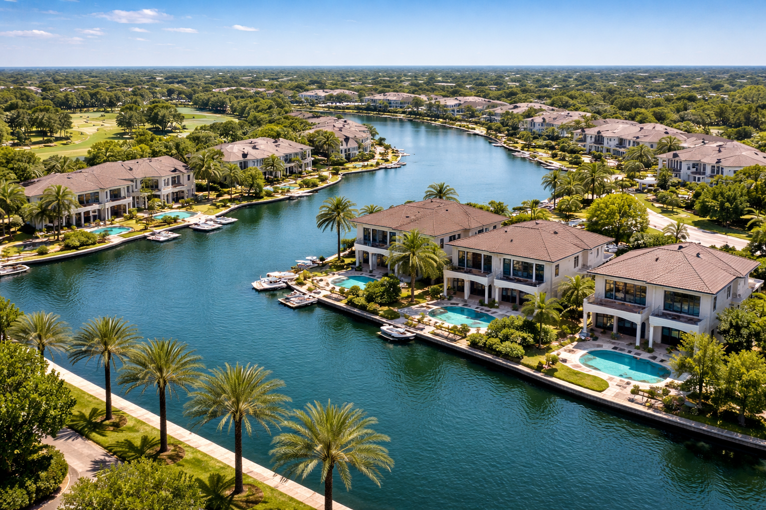 Modern waterfront homes in Royal Oaks Country Club, TX, Houston – premier real estate with luxury homes for sale