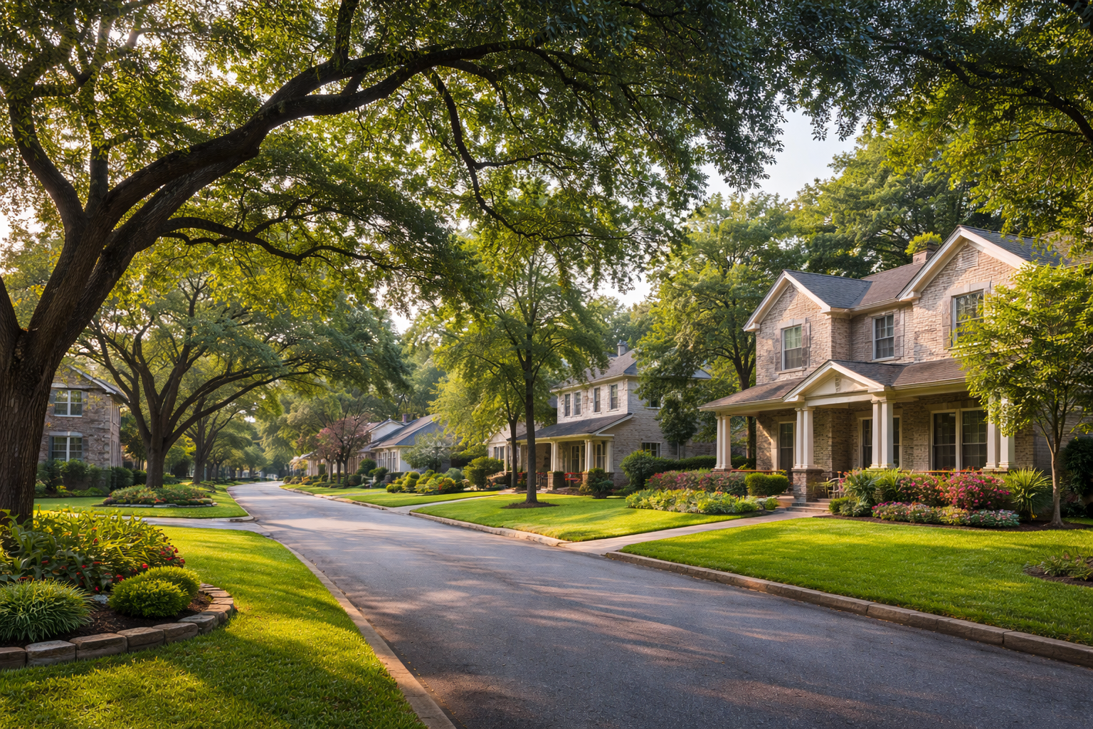 Spring Branch East, TX,Houston neighborhood with tree-lined streets and single-family homes for sale
