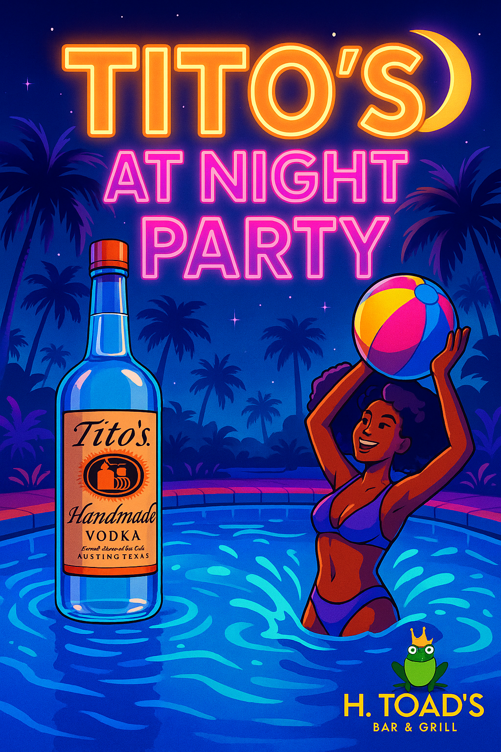 Tito’s at Night Party at H. Toad’s