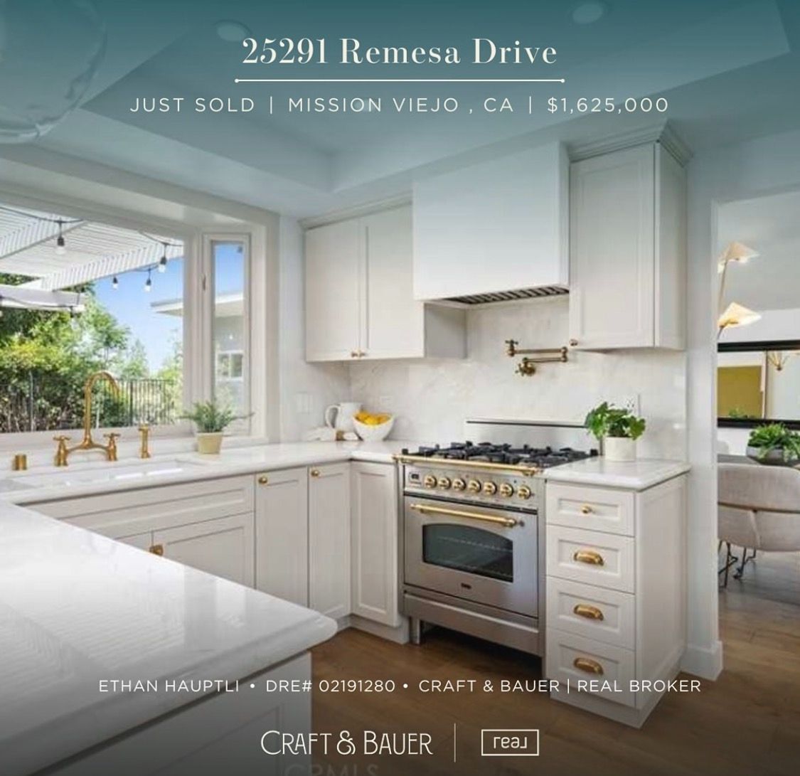 Remodeled kitchen with Calacatta marble and Ilve range at 25291 Remesa Drive, Mission Viejo, sold by Ethan Hauptli