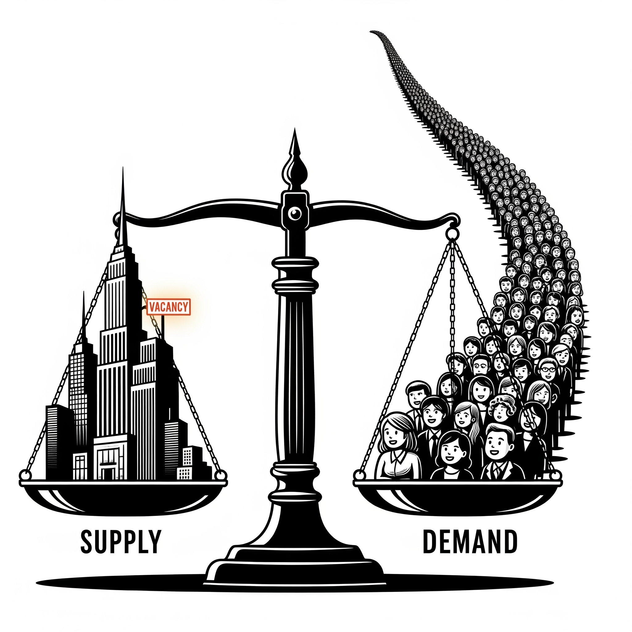 Extreme Demand with Little Supply represented on a scale
