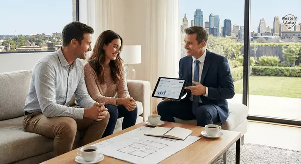 Realtor giving a listing consultation in a downtown Kansas City condo