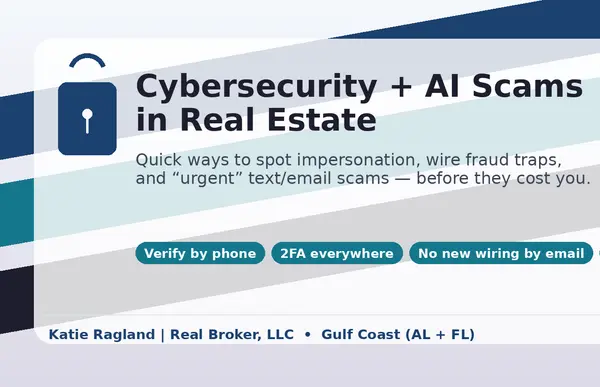 Cybersecurity + AI Scams in Real Estate: The “Pause + Verify” Rule That Can Save Your Deal,Katie Ragland