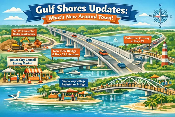 Gulf Shores Updates: New Crosswalk, Waterway Village Upgrades, and a Spring Market You’ll Actually Want to Go To,Katie Ragland