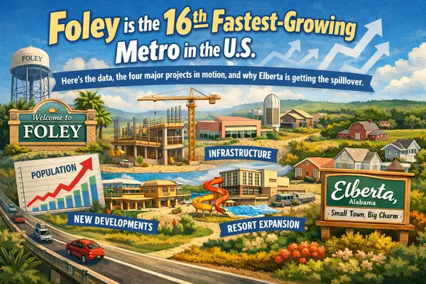 Foley AL Made America's Fastest-Growing List: What's Being Built and Why Elberta Is the Spillover,Katie Ragland