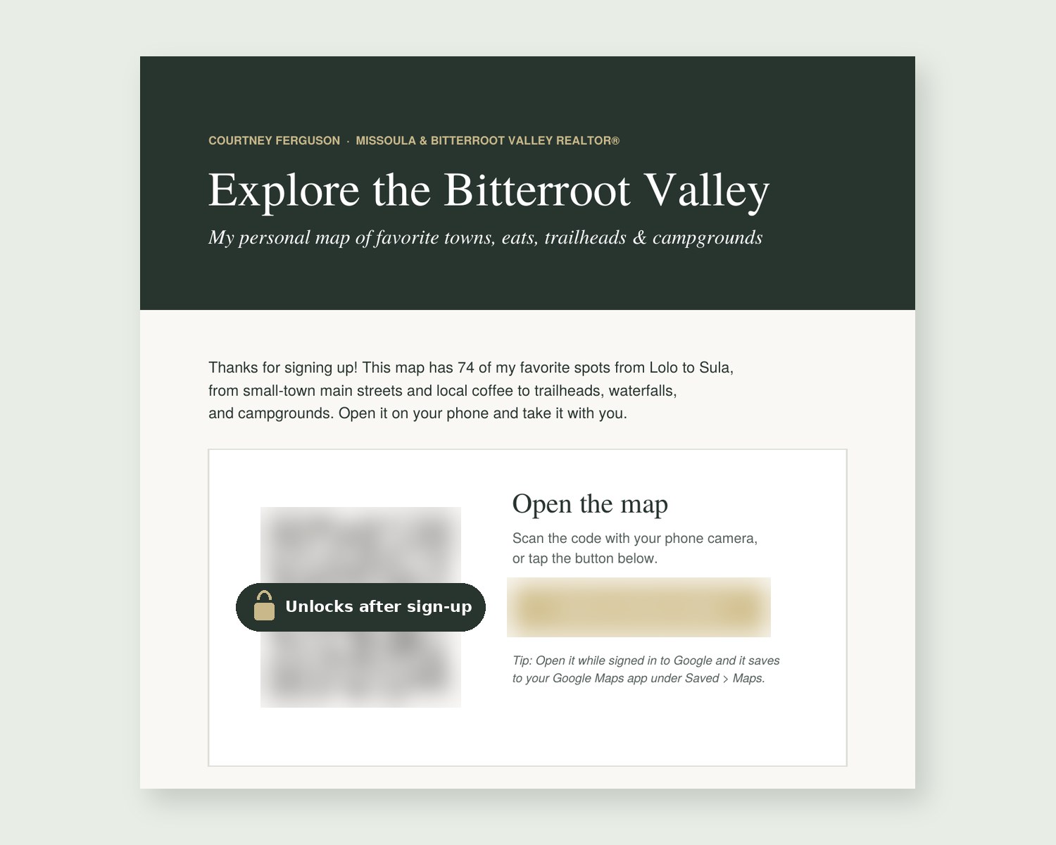 Preview of Courtney Ferguson's Bitterroot Valley map guide