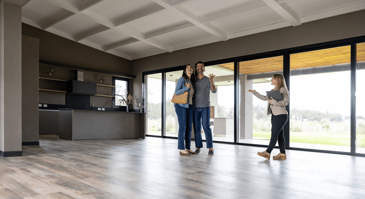A couple looking at a home in Jackson County MO