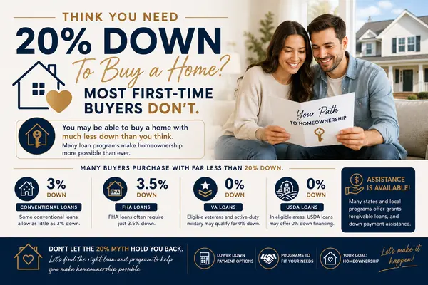 feature image of  Think You Need 20% Down To Buy a Home? Most First-Time Buyers Don’t