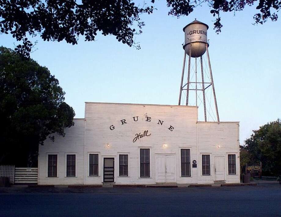 Gruene Hall and the Gruene water tower in New Braunfels, Texas