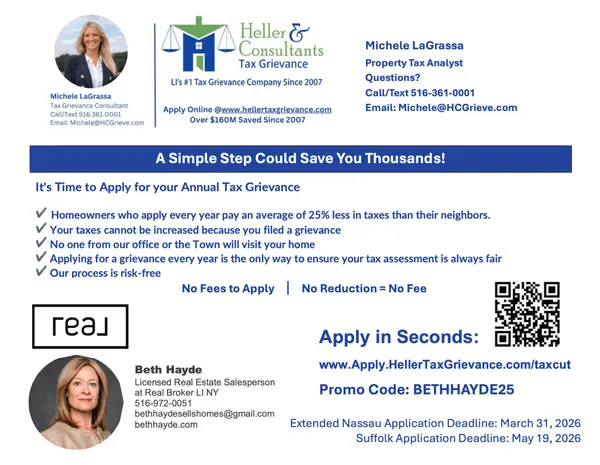Suffolk County Property Tax Grievance 2026: Deadline, How It Works & How to Save on Taxes,Beth Hayde