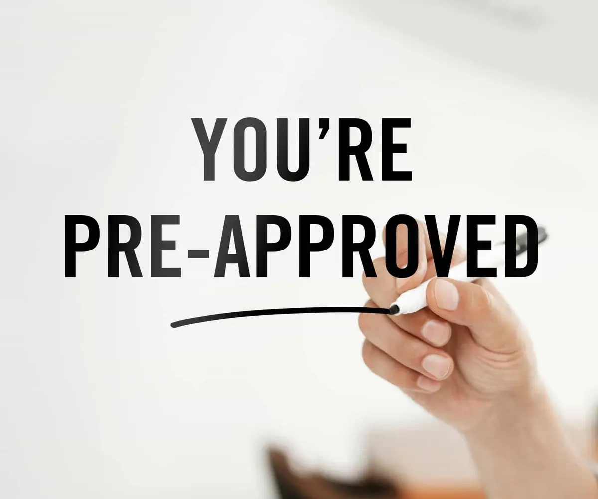 Hand writing You’re Pre-Approved message symbolizing mortgage pre-approval with Williams Elite Realty