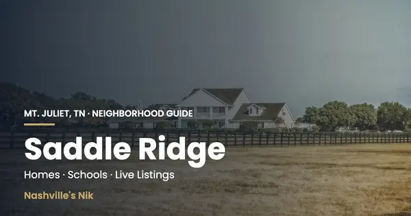 Saddle Ridge, Mt. Juliet TN neighborhood guide by Nashville's Nik