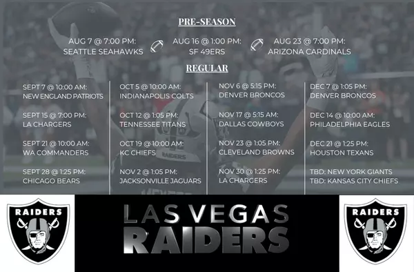 2025 Raiders & VGK Schedule