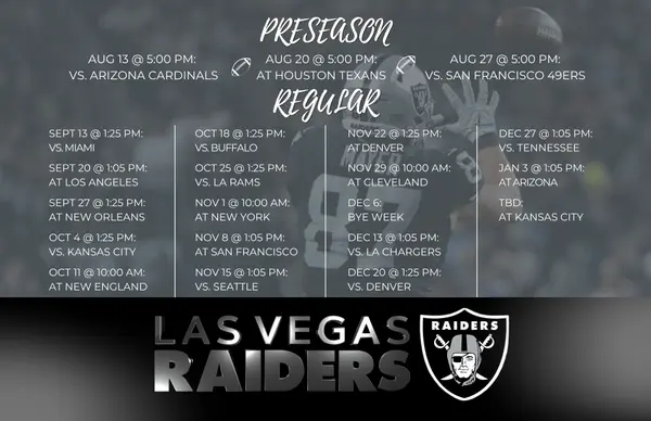 2026 Raiders & VGK Schedule