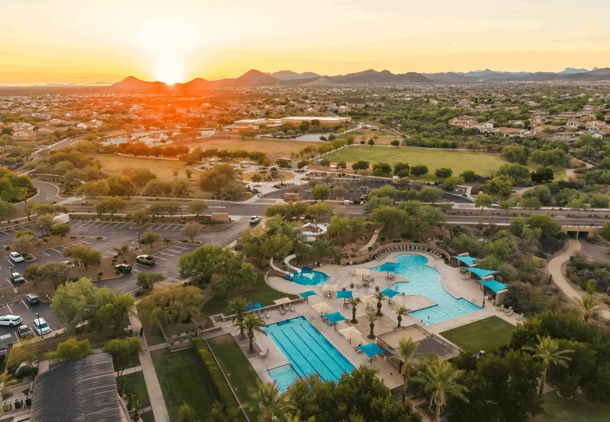 Aerial view of Vistancia community center and pools. 