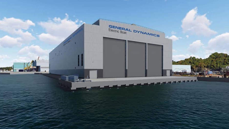 Artist rendering of Electric Boat South Yard Assembly Building