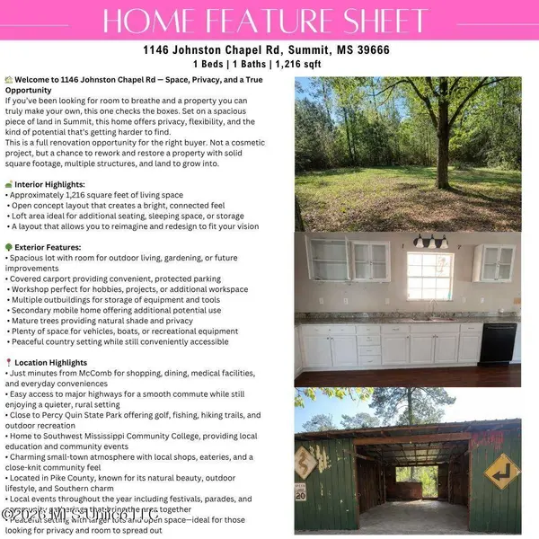1146 Johnston Chapel Road, Summit, MS 39666