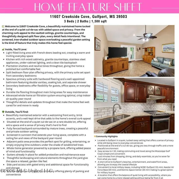 11607 Creekside Cove, Gulfport, MS 39503