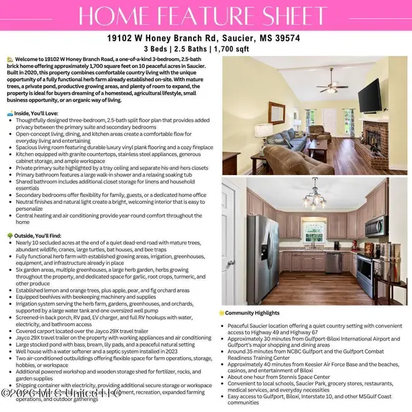 19102 W Honey Branch Road, Saucier, MS 39574