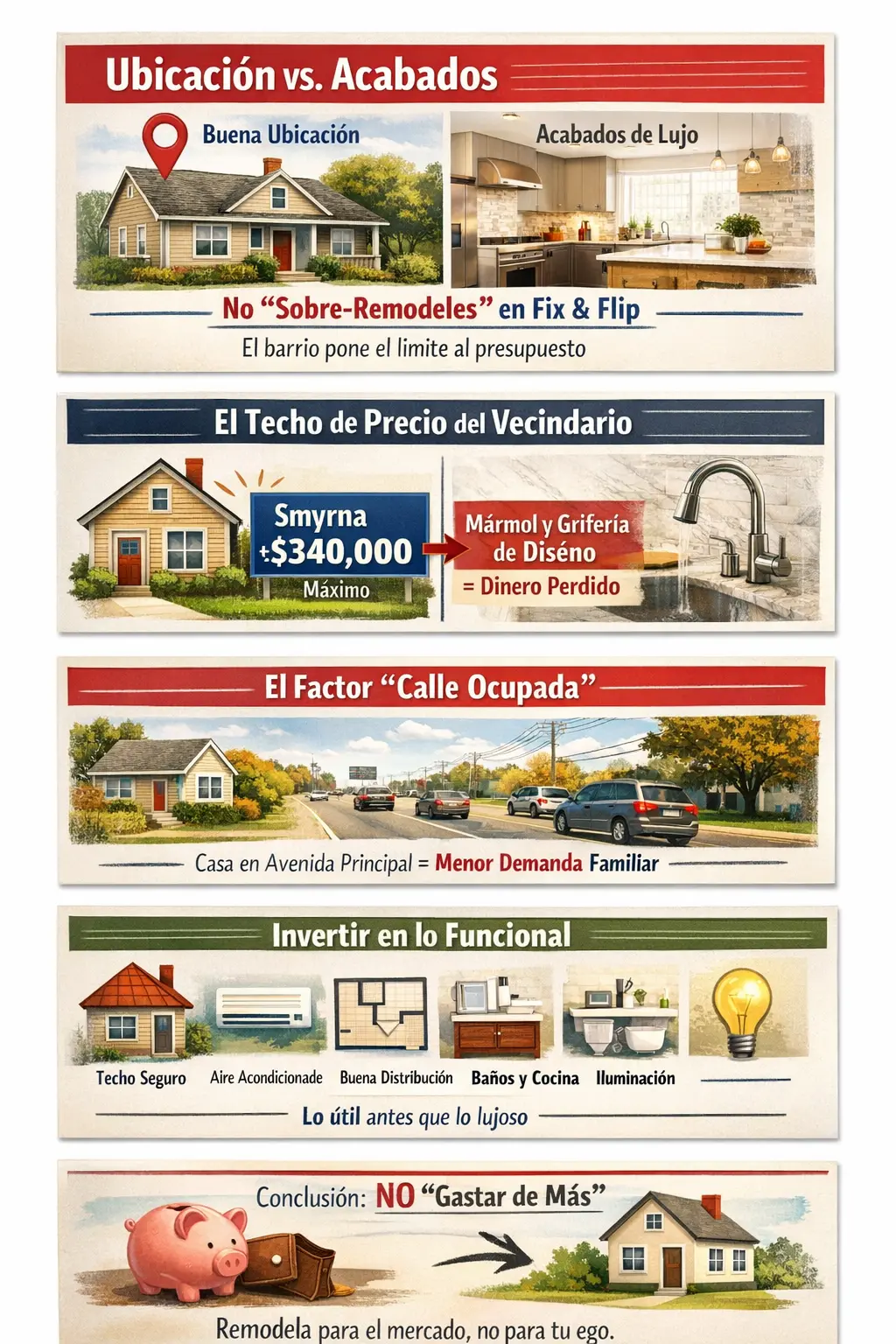 Ubicación vs. acabados: el arte de no sobre-remodelar en fix & flip