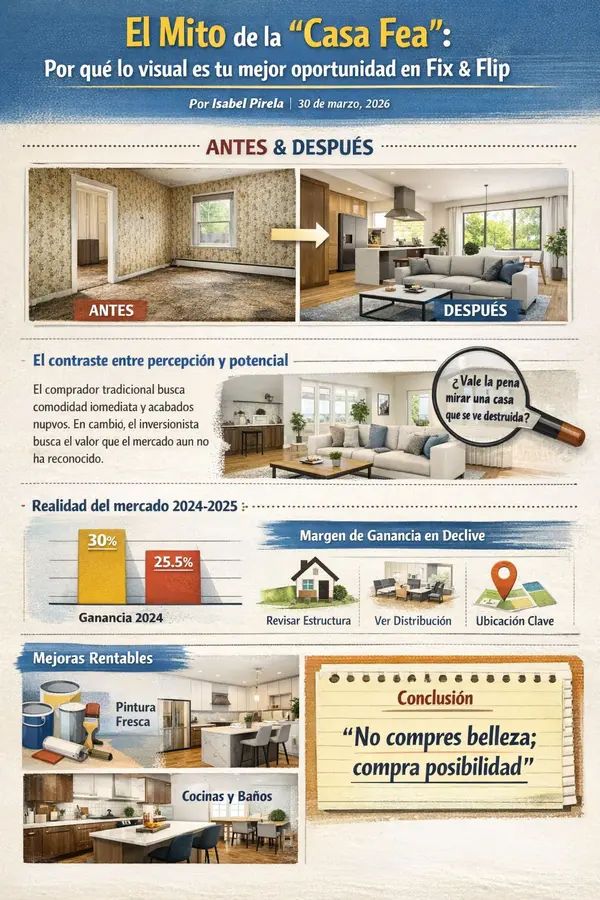 El Mito de la “Casa Fea”: Por qué lo visual es tu mejor oportunidad en Fix & Flip
