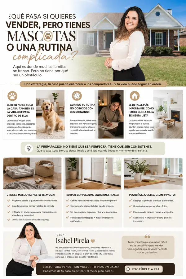 ¿Qué pasa si quieres vender, pero tienes mascotas o una rutina complicada?