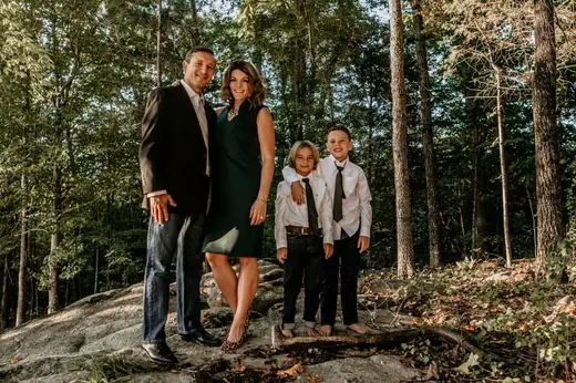 Family on the rock