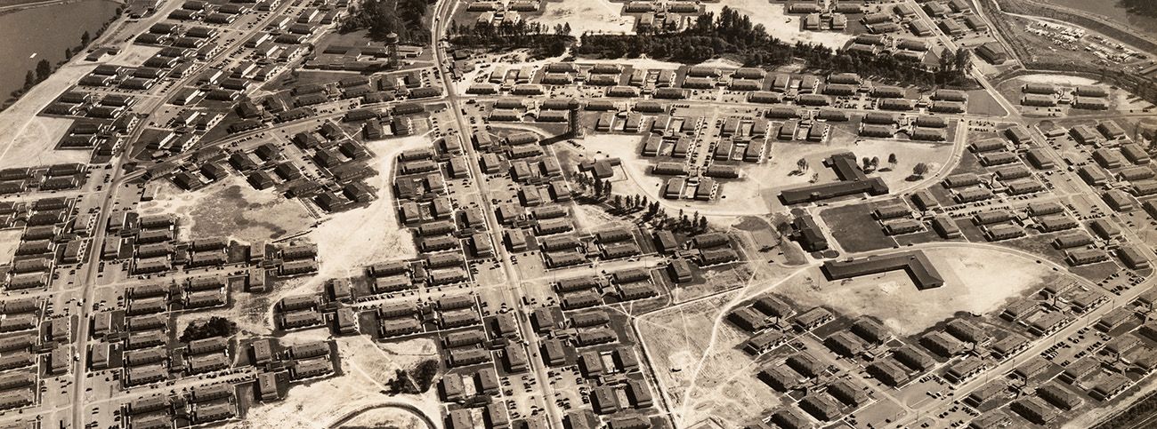 Arial shot of Vanport Oregon