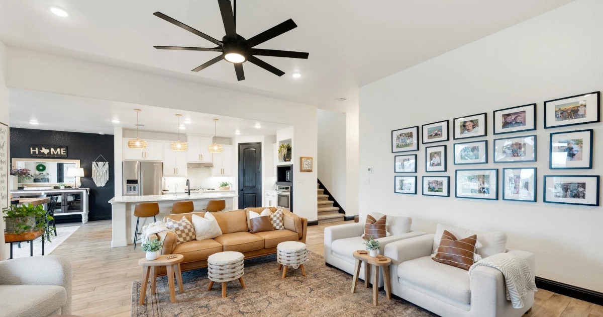 Clean, well-maintained living room with natural light and a clear furniture layout prepared for home showings