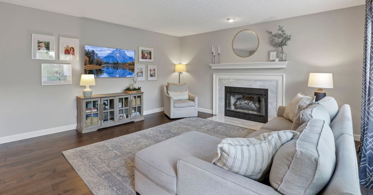 Well-presented living room in a Central Ohio home ready for listing photos and showings