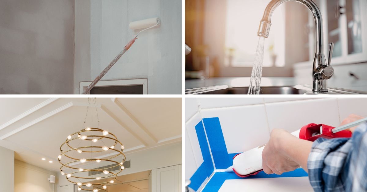 Minor home updates before selling including paint lighting and flooring improvements