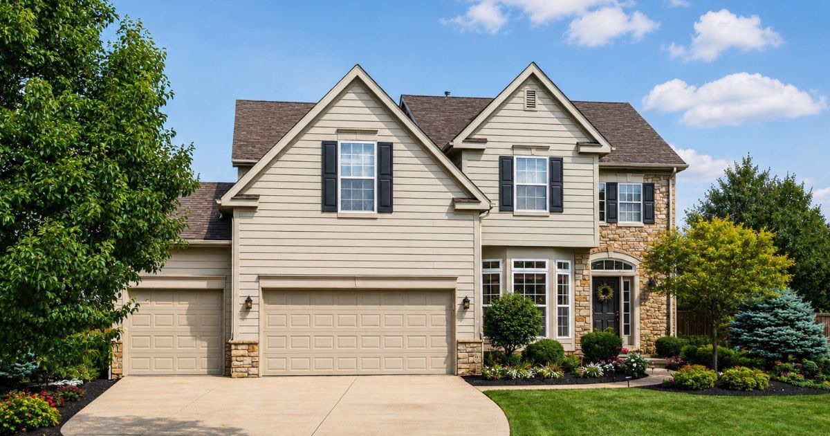 Well-maintained Powell Ohio home showing curb appeal in a Central Ohio neighborhood
