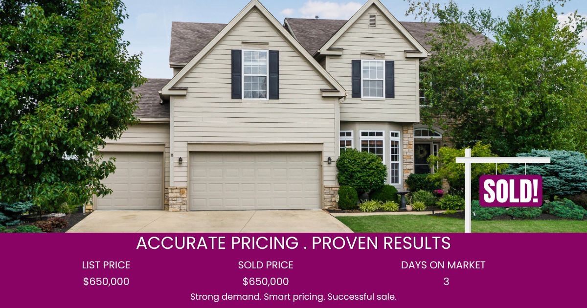 Well-priced home in Dublin Ohio with a sold sign, representing accurate pricing strategy in the current Central Ohio real estate market