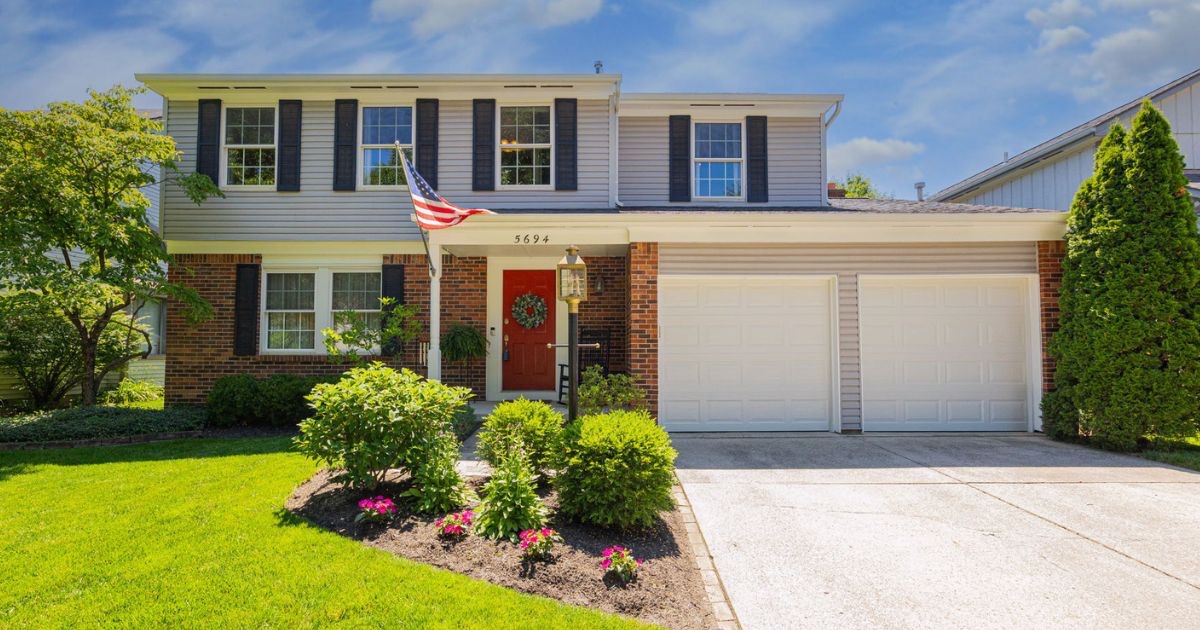 Well-maintained two-story home in a Dublin Ohio neighborhood with strong curb appeal