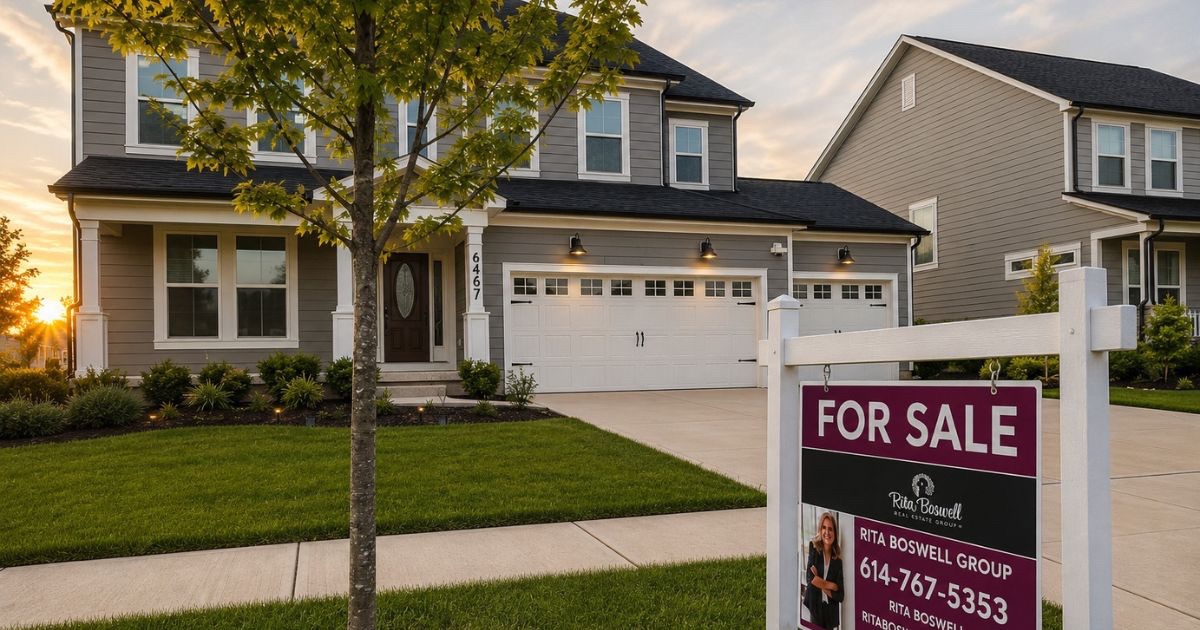 For sale sign in front of a Central Ohio home representing days on market and pricing strategy
