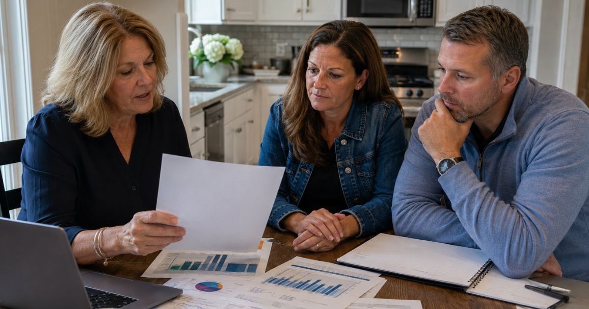 Central Ohio real estate agent reviewing comparable home sales with a seller