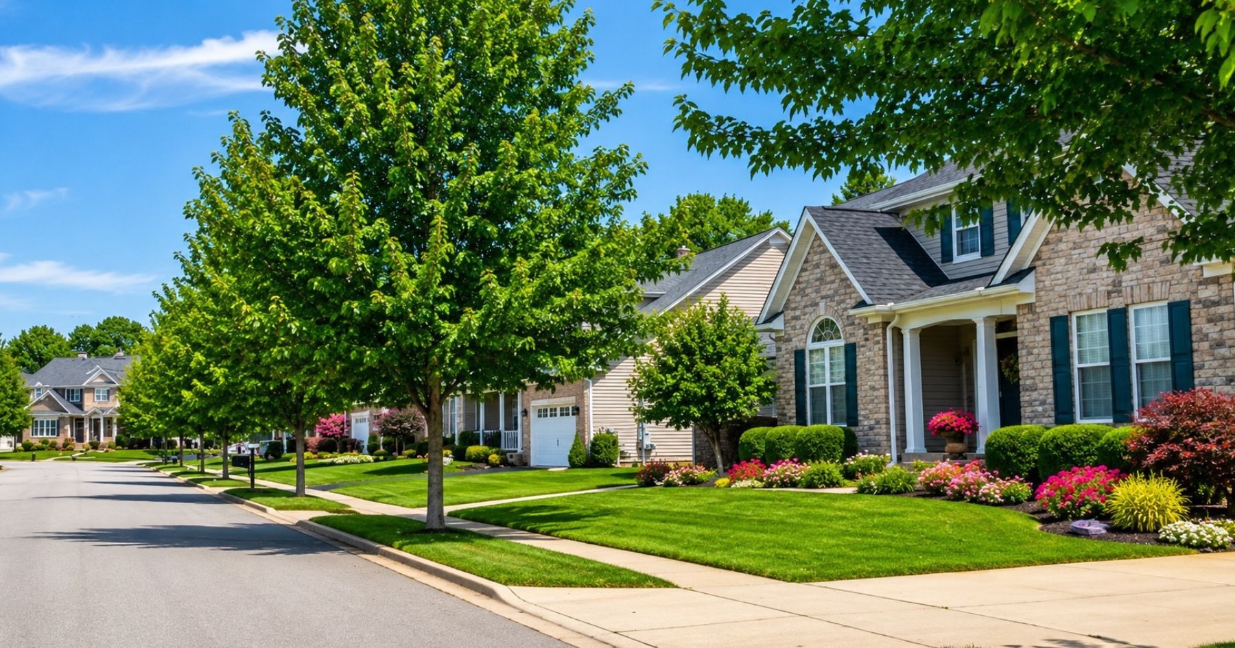 Central Ohio neighborhood with homes in Westerville Powell Lewis Center Dublin and Delaware
