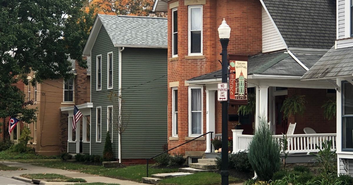 Established residential street near Uptown Westerville Ohio
