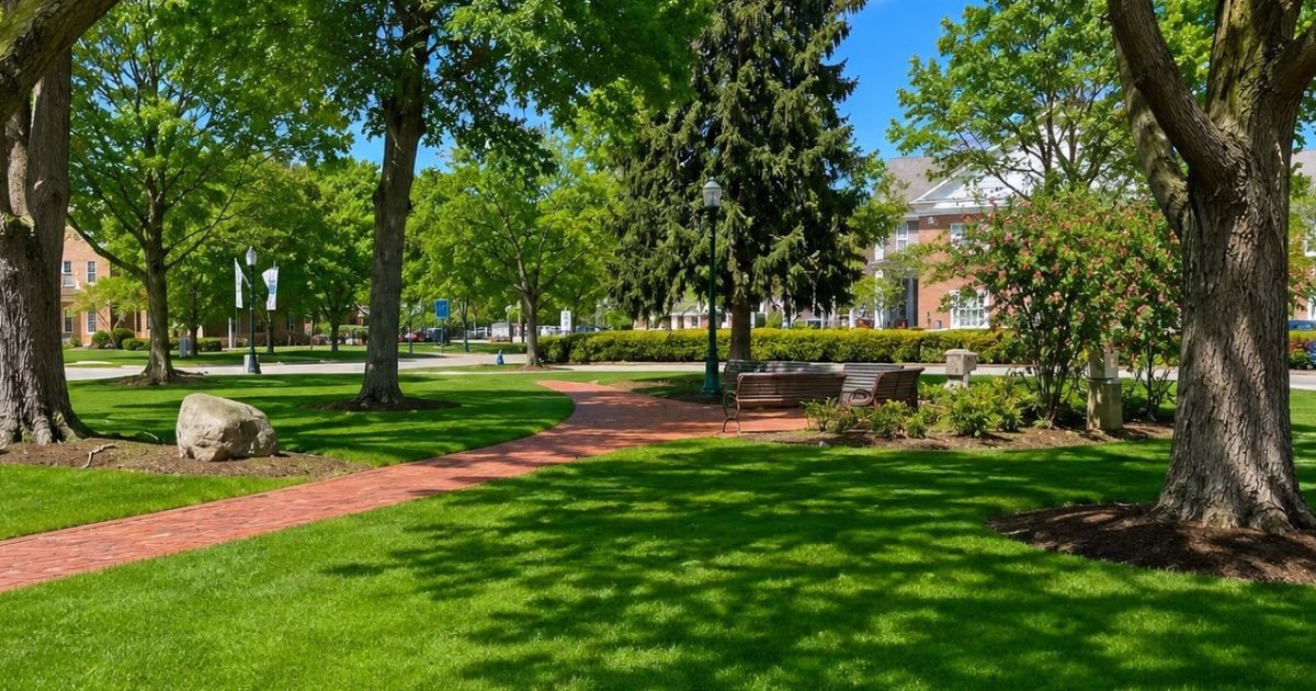 Worthington Ohio Village Green and historic community setting