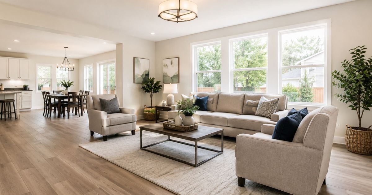 Fresh paint and updated lighting in a Central Ohio home being prepared for sale