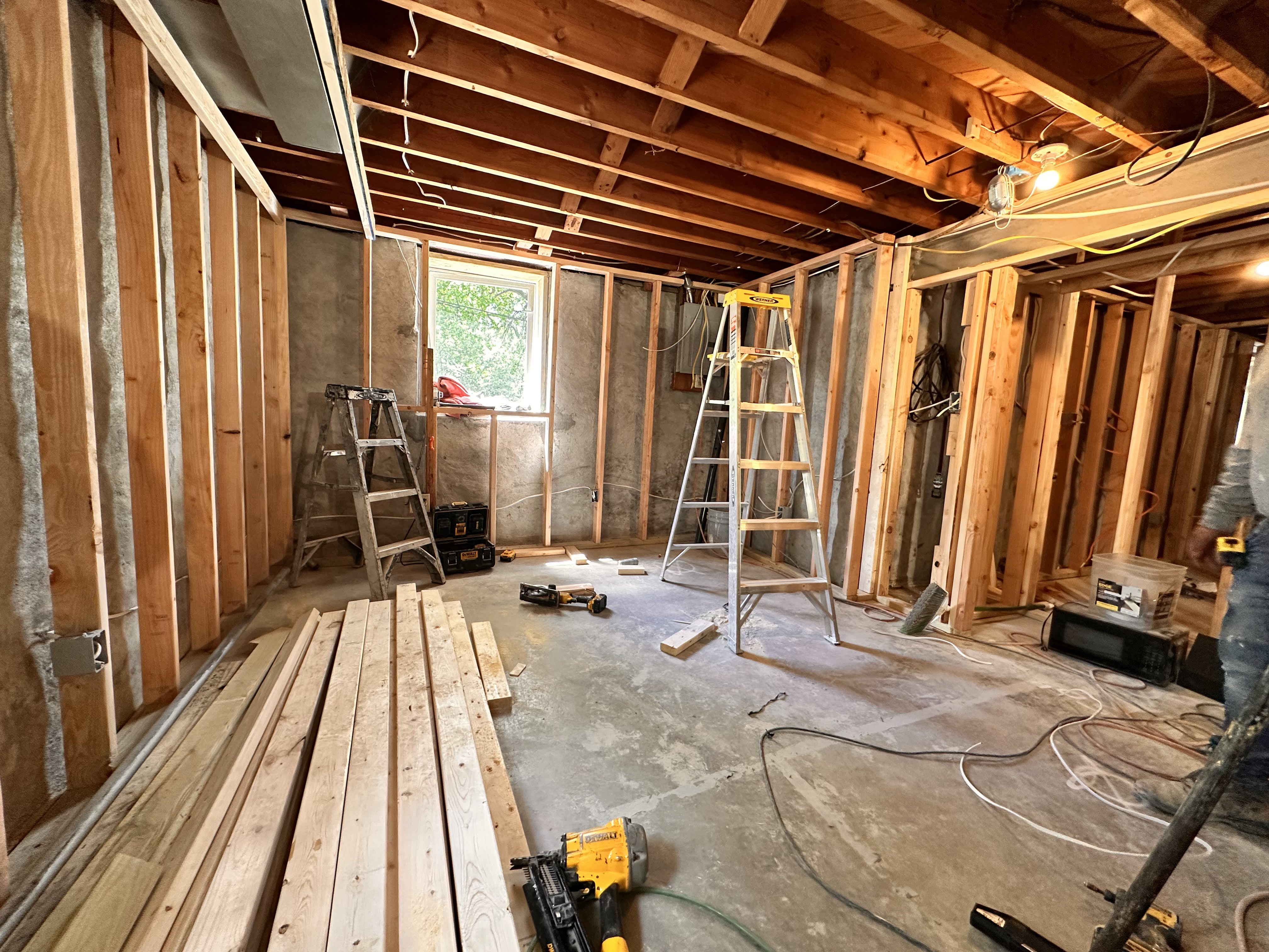 Looking toward bedroom #4 before the last wall went up.