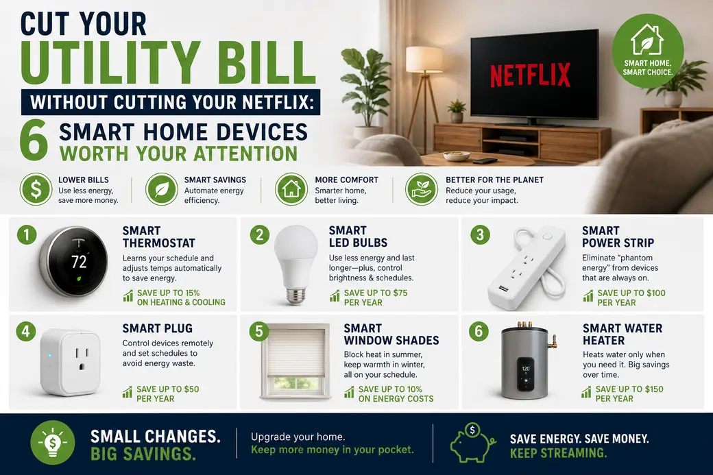 Cut Your Utility Bill Without Cutting Your Netflix: 6 Smart Home Devices Worth Your Attention
