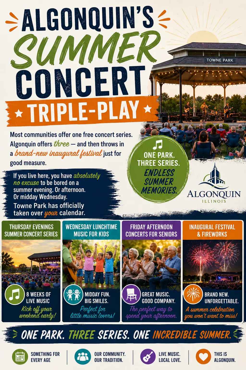 Algonquin's Summer Concert Triple-Play 2026