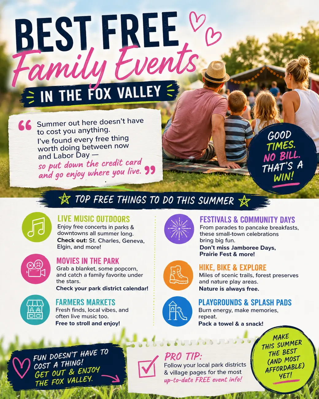 Best FREE Family Events in the Fox Valley — Summer 2026