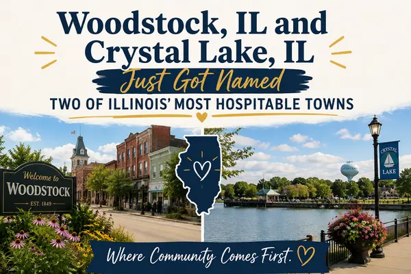 Crystal Lake & Woodstock were named "most hospitable cities"