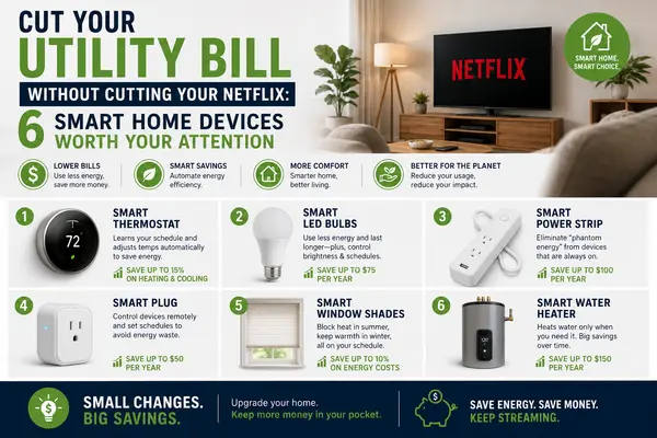 Cut Your Utility Bill Without Cutting Your Netflix: 6 Smart Home Devices Worth Your Attention