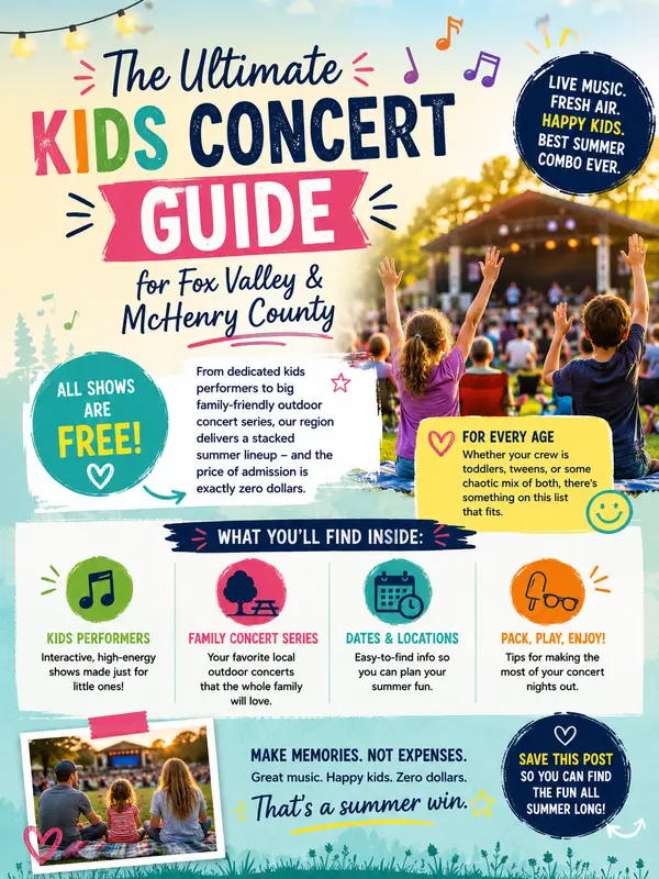 feature image of Kids Concert Series Guide: Free Summer Music Fox Valley & McHenry County 2026